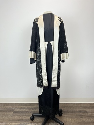 Ascot Black Dress with Lace Overcoat