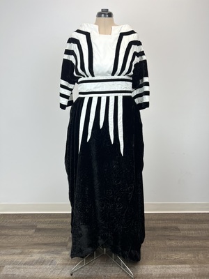 Ascot Black and White L Stripe Dress