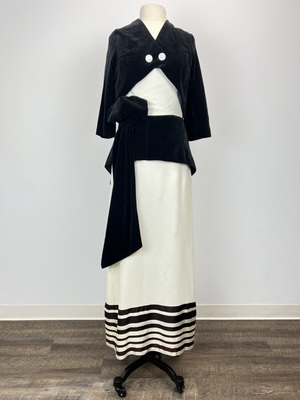 Ascot White Dress with Short Black Overcoat