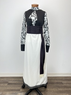 Ascot Dress with Print Scarf