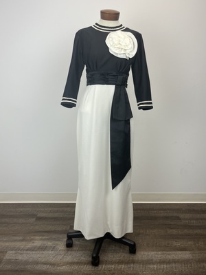Ascot Dress with Large White Flower