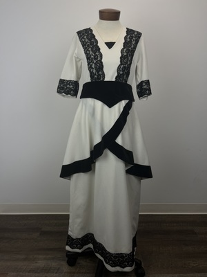 Ascot White Dress with Black Trim
