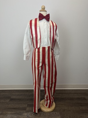 Child Red and White Striped Pants and Vest