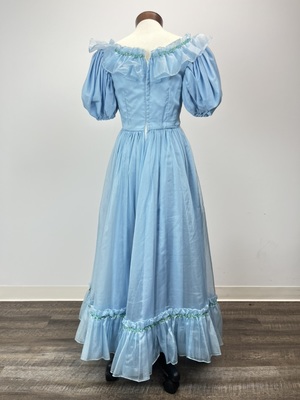 princess polly baby blue dress Elegant Satin High-Low Dress with Beaded Bodice Size 2 Color Smoky Blue main image 0