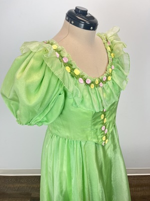 green emerald velvet dress Elegant Apple Green Dress