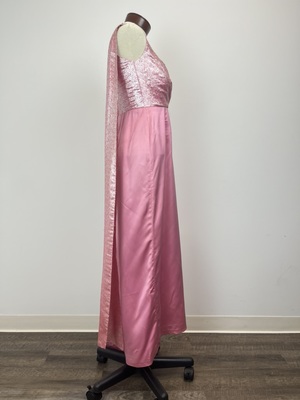 Exquisite Costumes:: Exquisite Costumes:: 1960s Pink Satin and Brocade Evening  Gown