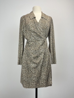 Vintage Leopard Print Wrap Dress