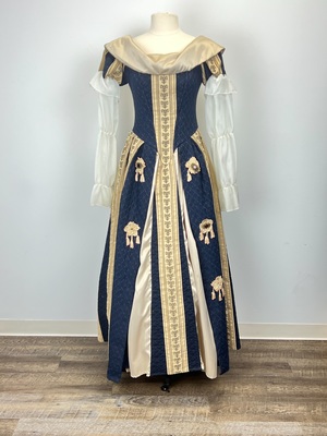 18th Century Navy and Tapestry Gown