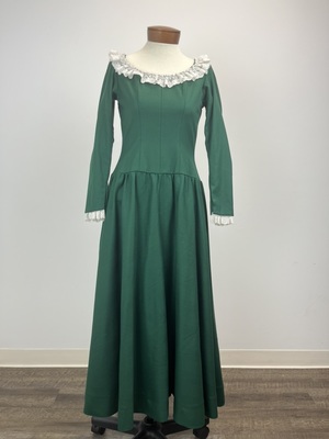 Victorian Green Gown with Lace