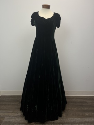Victorian Forest Green Velvet Gown