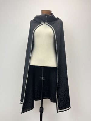 Black Brocade Renaissance Cloak
