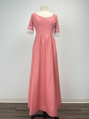 Victorian Peach Polka Dot Dress 