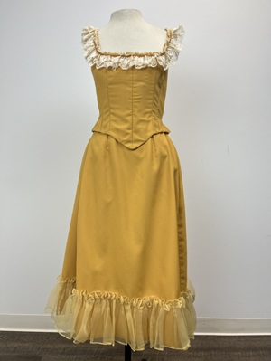 Victorian Mustard Yellow Sleeveless Dress