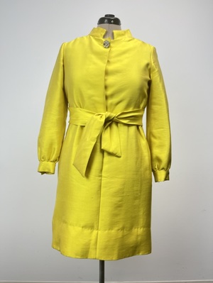 Vintage 1960's Bright Yellow Silk Dupioni Dress