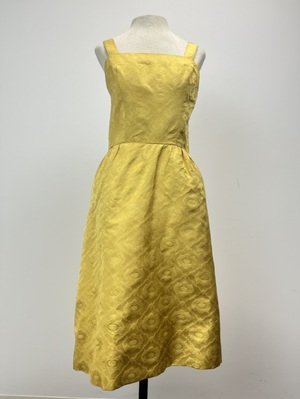 Vintage 1960's Yellow Silk Brocade