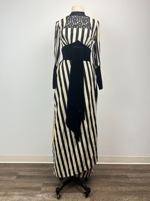 Ascot Black and White Stripe Gown