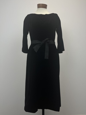 Vintage 1960's Black Velvet Dress