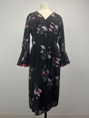 Black Flower Cocktail Dress