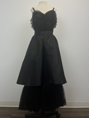 Vintage 1950's Black Spaghetti Strap Cocktail Dress