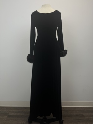 Vintage 1940's Black Velvet Cocktail Dress