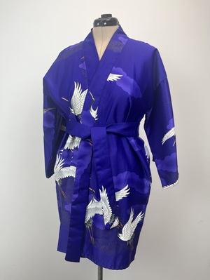 Blue Purple Asian Wrapper Dressing Gown