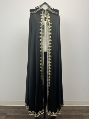 Black and Silk Chiffon Morocan Robe 