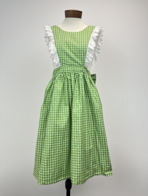 Apple Green Windowpane Pinafore