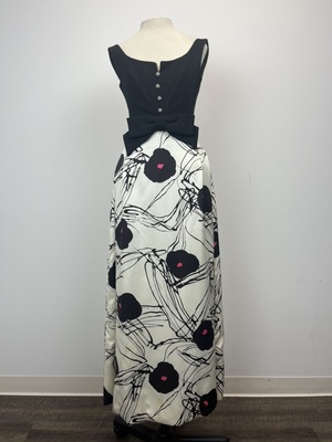 Vintage 1960's Black and White Evening Gown