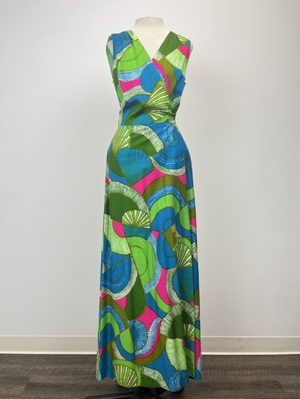 Vintage 1970's Psychedelic Split Pant Gown 
