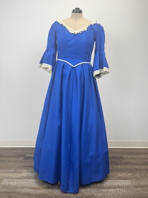Cobalt Blue 18th Century Gown, Cap and Fichu