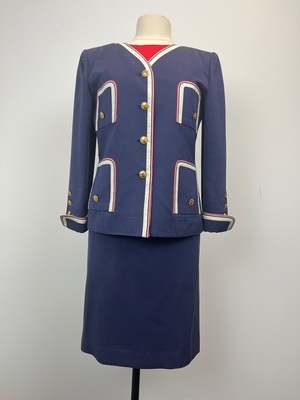 Vintage Chanel 1980's Navy Blue Suit