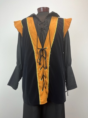Black and Gold Yellow Velvet Doublet