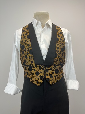 Black and Gold Brocade Vest 