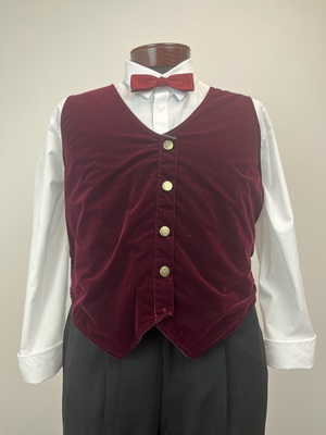 Wine Red Velvet Vest
