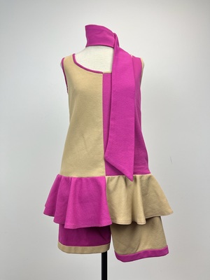 Vintage Reproduction Pink and Beige 1920's Bathing Suit