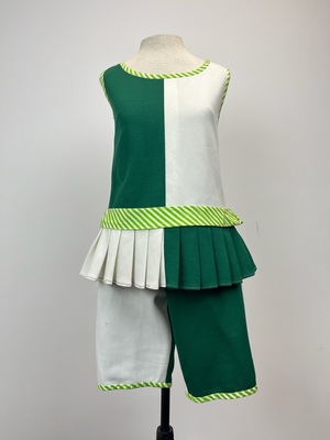 Vintage Reproduction Kelly Green and White 1920's Bathing Suit