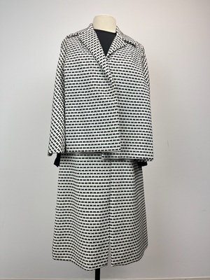 1960's Black and White Dress with Capelet