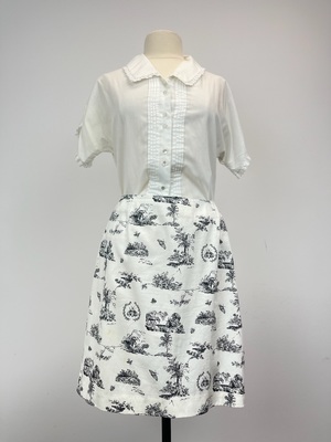 Black and White Toile Scene Fabric Skirt