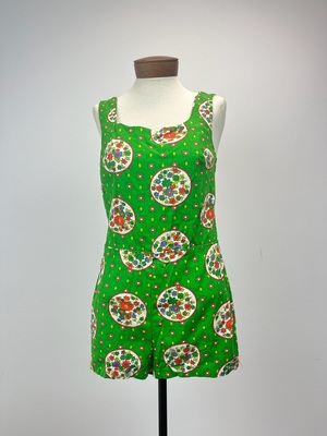 Vintage 1950's Green Floral Romper