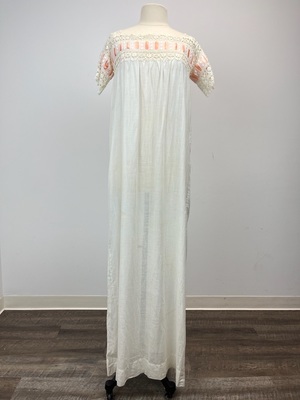 Vintage White Nightgown with Pink Ribbon Trim