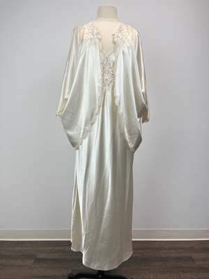 Cream Victoria's Secret Lace V Neck Nightgown With Lace Trim Shawl