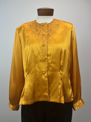 Burnt Gold Poly Satin Blouse