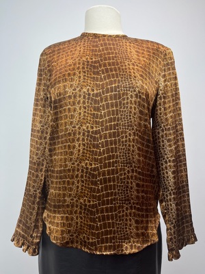 Vintage 1980's Copper Animal Print Blouse