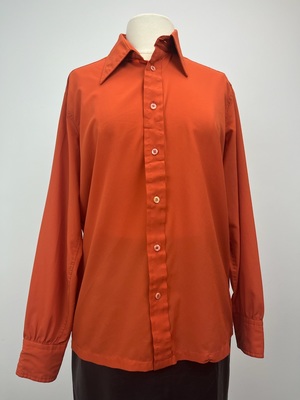 Vintage 1970's Rust Orange Button Down Blouse