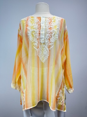 Yellow and Orange Chiffon Tunic