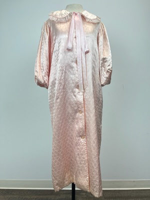 Vintage Pink Satin Quilted Bathrobe