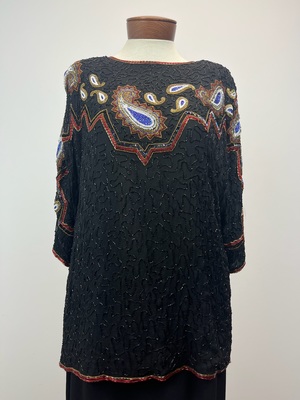 Black Beaded Blouse