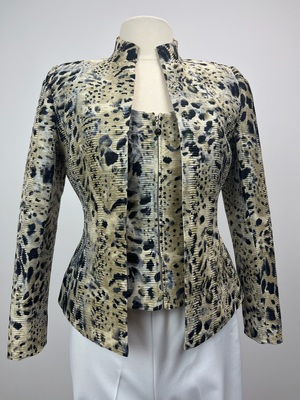 Cheetah Sleeveless Blouse and Jacket