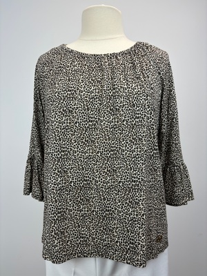 Cheetah Cotton Knit Blouse