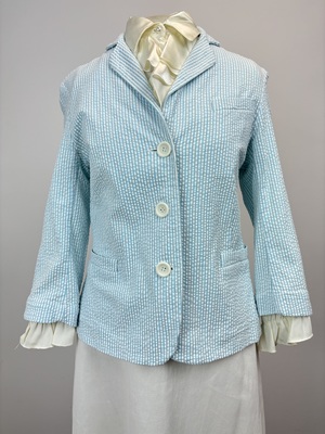 Women's Powder Blue Seersucker Jacket